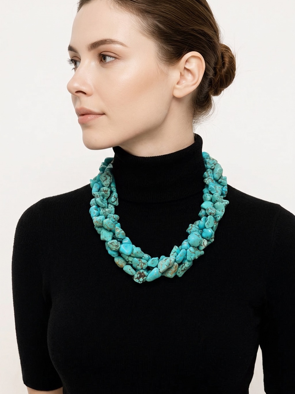 Turquoise Multi-Strand Stone Necklace for Women